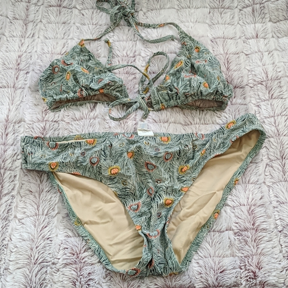 J. Crew Peacock Print Bikini